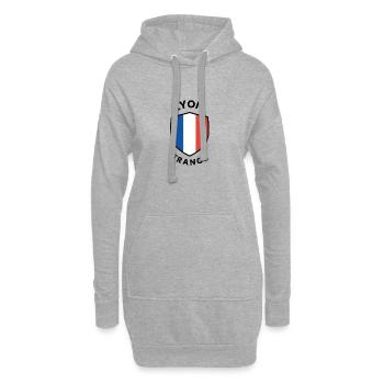 Lyon France Schild-Design - Hoodie-Kleid - Grau meliert - Vorne