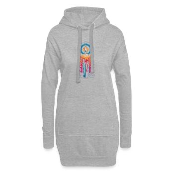Faith Light Candle Retro Spirit Design - Sweat-shirt à capuche long Femme - gris chiné - Devant