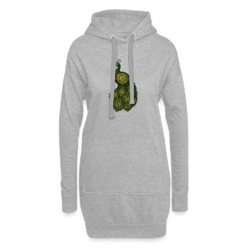 Königliche Pfauen-Ziermandalaa - Hoodie-Kleid - Grau meliert - Vorne