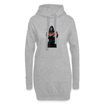 Ombre forte, pas de douleur, pas de gain - Sweat-shirt à capuche long Femme - gris chiné - Devant