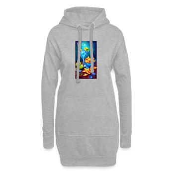 Cocktails bleus et nachos d’été - Sweat-shirt à capuche long Femme - gris chiné - Devant