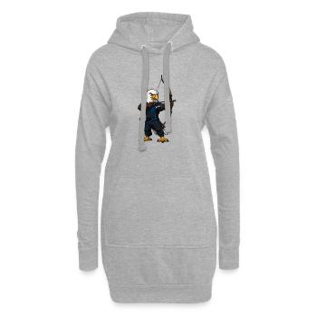 Adler Bogenschütze Illustration - Hoodie-Kleid - Grau meliert - Vorne