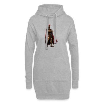 Spartan Knight with Red Coat - Hoodie Dress - heather grey - Front