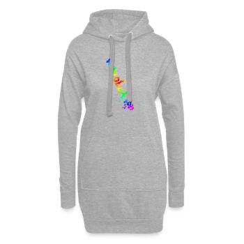 REVOLUTION (Regenbogen) - Hoodie-Kleid - Grau meliert - Vorne