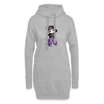 Cat Dancer Streetwear Purple - Hoodie Dress - heather grey - Front
