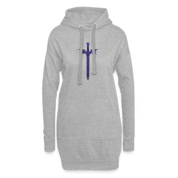 Rose Sword with Wings - Hoodie Dress - heather grey - Front