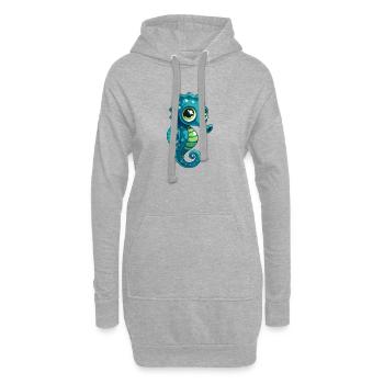 Seepferdchen - Hoodie-Kleid - Grau meliert - Vorne