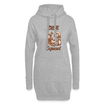 Otter Squad : de jolies loutres de mer, dicton - Sweat-shirt à capuche long Femme - gris chiné - Devant