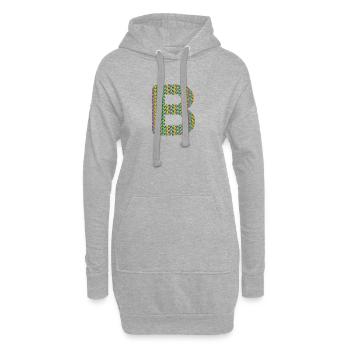 Coeur coloré B Design – Unique et élégant ! - Sweat-shirt à capuche long Femme - gris chiné - Devant