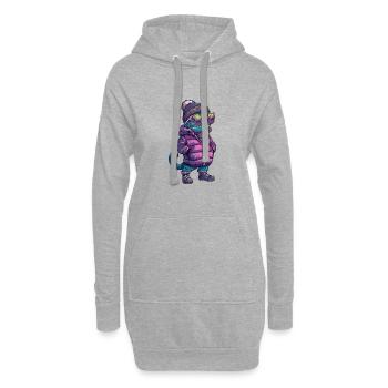 Chameleon Cool Comic - Hoodie-Kleid - Grau meliert - Vorne