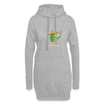 cactus chanteur mexicain - Sweat-shirt à capuche long Femme - gris chiné - Devant