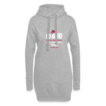Christmas Time Ho Ho Mütze Weihnachten Sprüche - Hoodie-Kleid - Grau meliert - Vorne