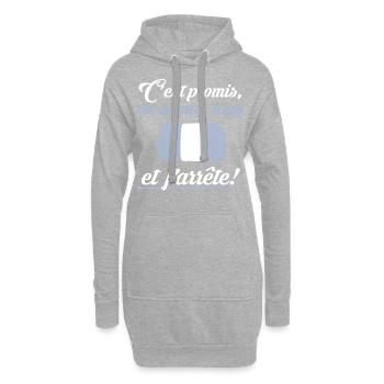 fan de tricot - Sweat-shirt à capuche long Femme - gris chiné - Devant
