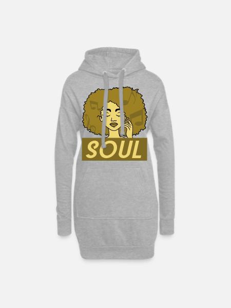 Afro Soul - Hoodie-Kleid - Grau meliert