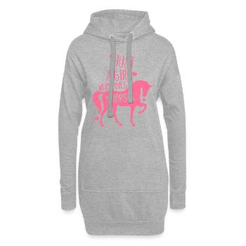Cheval Cavalier Amoureux des chevaux Gerschenk - Sweat-shirt à capuche long Femme - gris chiné - Devant