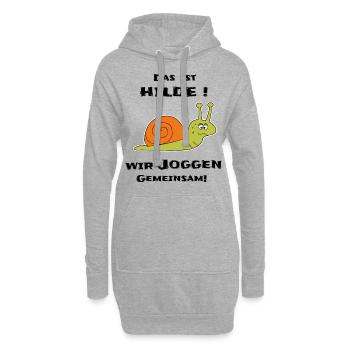 Jogging Sport Escargot drôle Hilde - Sweat-shirt à capuche long Femme - gris chiné - Devant