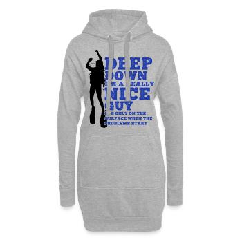 Taucher Lustiger Spruch Tauchen Versaut Geschenk - Hoodie-Kleid - Grau meliert - Vorne