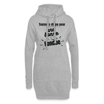 Toujours dispo pour une bonne Fondue - Sweat-shirt à capuche long Femme - gris chiné - Devant