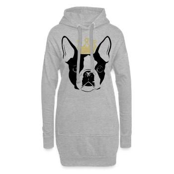 T-Shirt König Boston Terrier Geschenk - Hoodie-Kleid - Grau meliert - Vorne