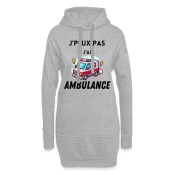 J peux pas j ai ambulance - Sweat-shirt à capuche long Femme - gris chiné - Devant