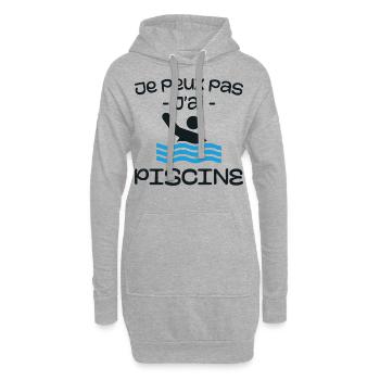 Ich kann kein Schwimmbad haben - Hoodie-Kleid - Grau meliert - Vorne