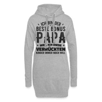 Bonus Papa Stiefvater Bonuspapa Vater Geschenk - Hoodie-Kleid - Grau meliert - Vorne