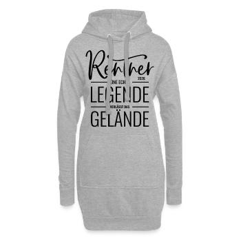 Rentner 2026 Eine Legende verlässt das Gelände - Hoodie-Kleid - Grau meliert - Vorne