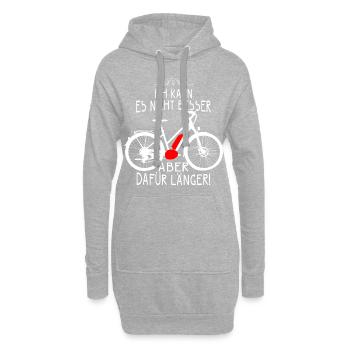 ICH KANN ES NICHT BESSER ABER DAFÜR LÄNGER Ebike - Hoodie-Kleid - Grau meliert - Vorne