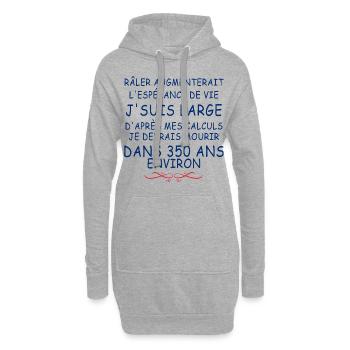 Râler Idée Cadeau Copine Râleuse - Sweat-shirt à capuche long Femme - gris chiné - Devant