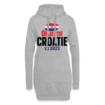 Croatie 2023 Croate Europe Cadeau Pays Humour - Sweat-shirt à capuche long Femme - gris chiné - Devant