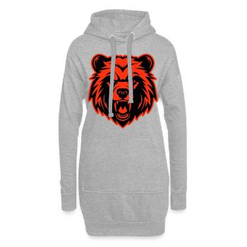 Tête d’ours - Sweat-shirt à capuche long Femme - gris chiné - Devant