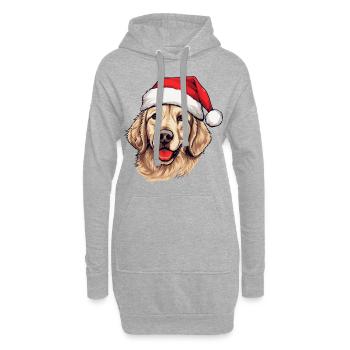 Golden Retriever Hund Weihnachten - Hoodie-Kleid - Grau meliert - Vorne