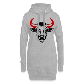Bulle Kopf Taurus - Hoodie-Kleid - Grau meliert - Vorne