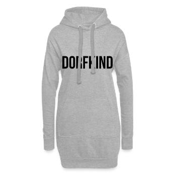 Dorfkind Spruch Schrift - Hoodie-Kleid - Grau meliert - Vorne