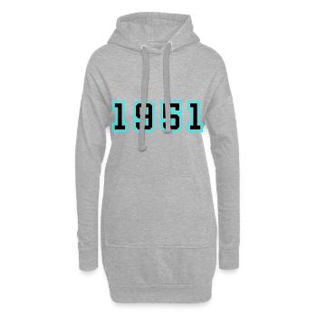 1951 Jahr Geburtstag - Hoodie-Kleid - Grau meliert - Vorne
