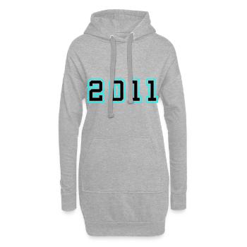 2011 Jahr Geburtstag - Hoodie-Kleid - Grau meliert - Vorne