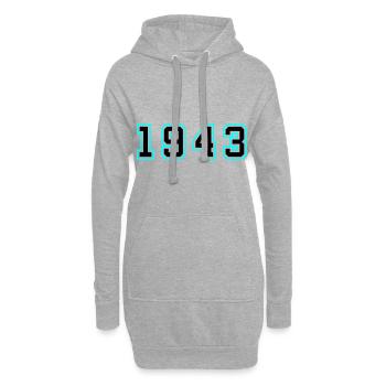1943 Jahr Geburtstag - Hoodie-Kleid - Grau meliert - Vorne
