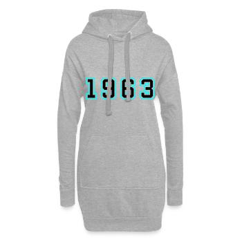1963 Jahr Geburtstag - Hoodie-Kleid - Grau meliert - Vorne