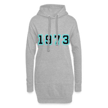 1973 Année Anniversaire - Sweat-shirt à capuche long Femme - gris chiné - Devant