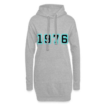 1976 Année Anniversaire - Sweat-shirt à capuche long Femme - gris chiné - Devant