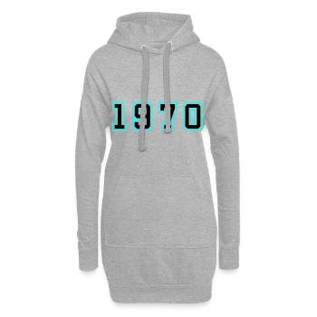1970 Année Anniversaire - Sweat-shirt à capuche long Femme - gris chiné - Devant