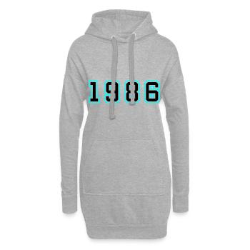 1986 Year Birthday - Hoodie Dress - heather grey - Front