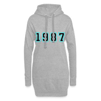 1987 Jahr Geburtstag - Hoodie-Kleid - Grau meliert - Vorne