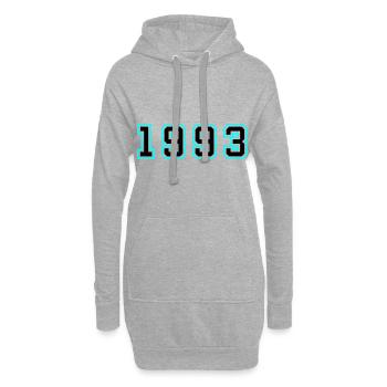 1993 Jahr Geburtstag - Hoodie-Kleid - Grau meliert - Vorne
