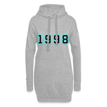 1998 Année Anniversaire - Sweat-shirt à capuche long Femme - gris chiné - Devant