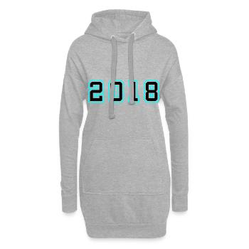 2018 Année Anniversaire - Sweat-shirt à capuche long Femme - gris chiné - Devant