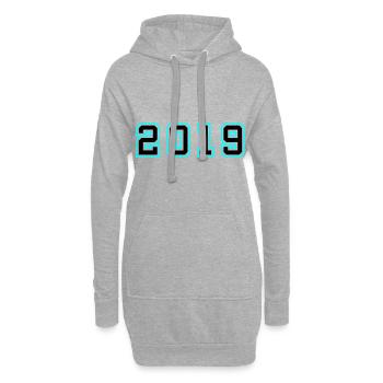 2019 Jahr Geburtstag - Hoodie-Kleid - Grau meliert - Vorne