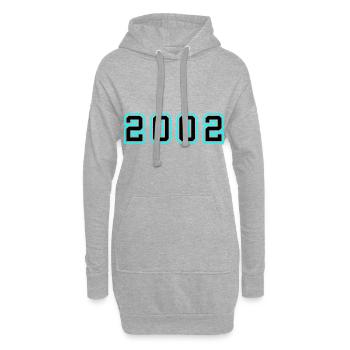 2002 Année Anniversaire - Sweat-shirt à capuche long Femme - gris chiné - Devant