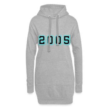 2005 Jahr Geburtstag - Hoodie-Kleid - Grau meliert - Vorne