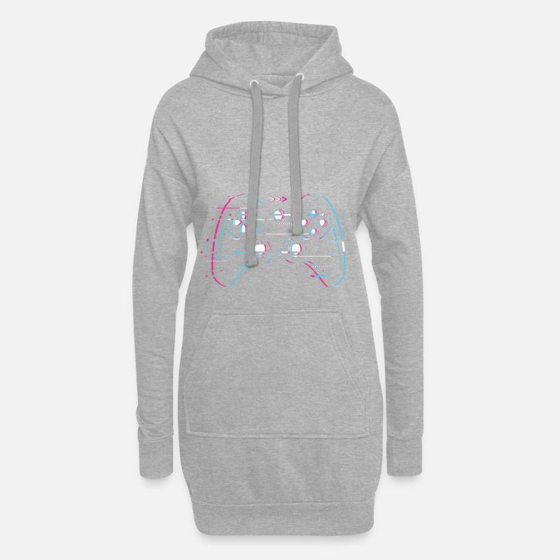 Controller Gaming - Hoodie-Kleid - Grau meliert
